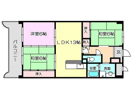 シャトーセレニティー(3LDK/8階)の間取り写真