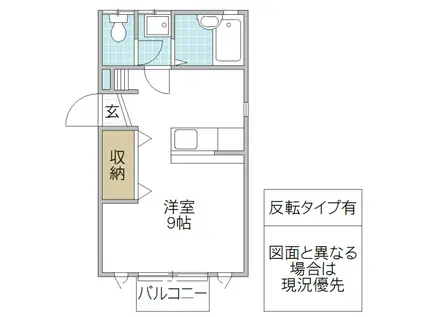 西古内ハイツE棟(ワンルーム/1階)の間取り写真