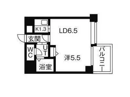 ハウスオブリザ菊水弐番館(1DK/2階)の間取り写真