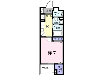 セレノ・コリーナ・ダイマチ(1K/1階)の間取り写真