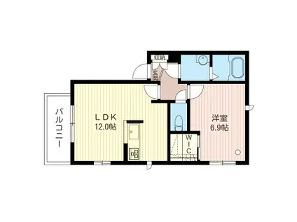 グランドソレイユ(1LDK/1階)の間取り写真