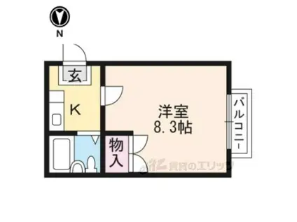 ハウス2(1K/2階)の間取り写真