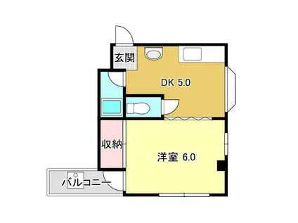 シティハイツヒロ(1DK/4階)の間取り写真