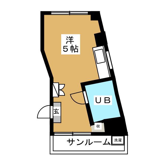 平澤ハイツ(ワンルーム/3階)の間取り写真