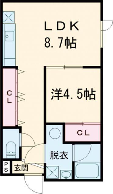 セレーノ旭町(1DK/1階)の間取り写真
