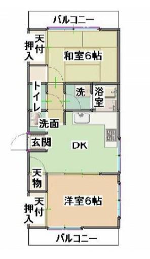 戸張テナントビル(2DK/2階)の間取り写真