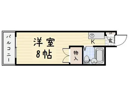 ロイヤル葉山(ワンルーム/4階)の間取り写真