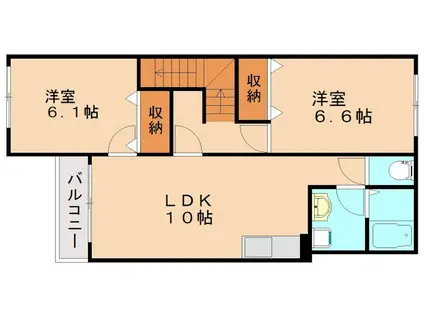メゾン坂汐I(2LDK/2階)の間取り写真