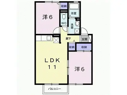 ドリームハイツIII(2LDK/2階)の間取り写真