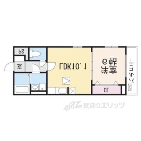 めぞん北山Ⅱ(1LDK/1階)の間取り写真