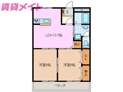 GRAND HILL21(2LDK/4階)の間取り写真