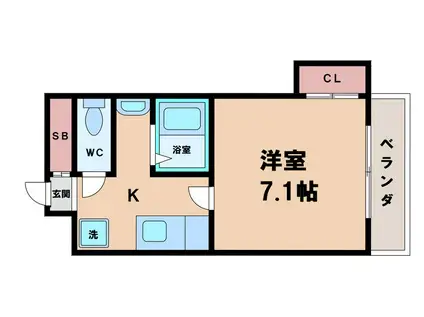 アルカディアアベノ(1K/3階)の間取り写真