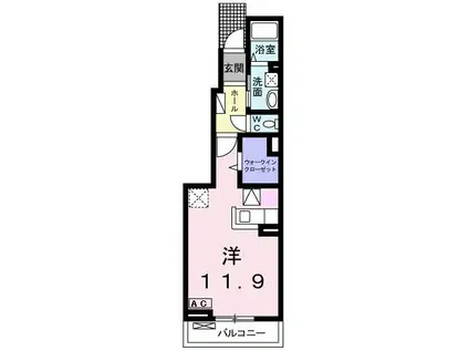 カーサ・カタリナ(ワンルーム/1階)の間取り写真