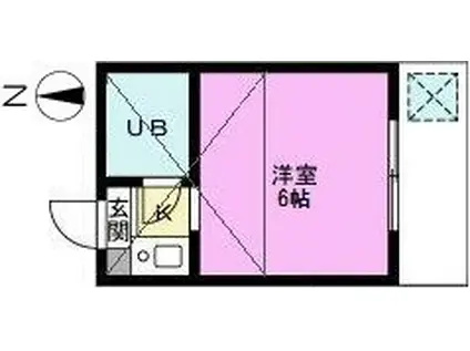 アビタシオン谷塚(ワンルーム/2階)の間取り写真