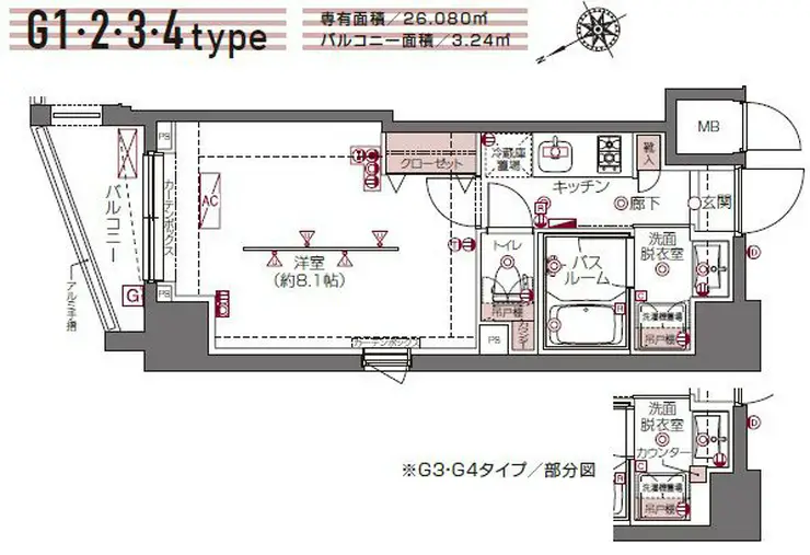 ZOOM白金高輪 9階階 間取り