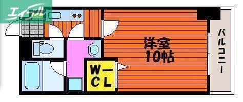 FRIEND COURT 岡山医大東(1K/9階)の間取り写真