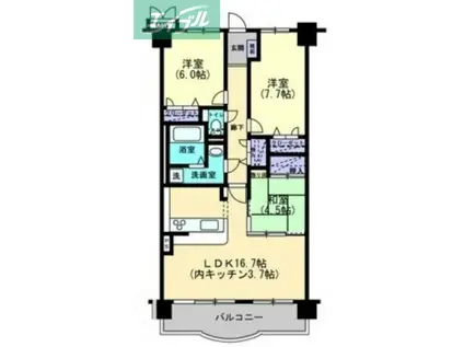 サントノーレ西市(3LDK/9階)の間取り写真