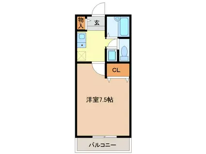 CHAMBORD花水木(1K/4階)の間取り写真