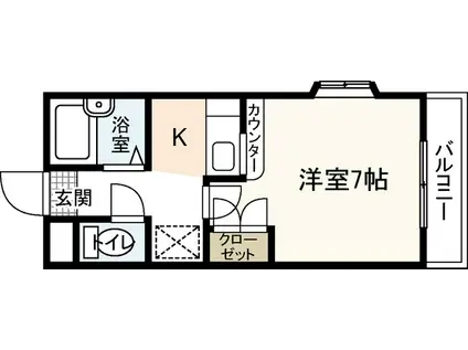 エステートベネフィット桑原(1K/2階)の間取り写真
