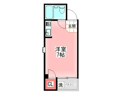 カサ・デ・ポエタ(ワンルーム/3階)の間取り写真