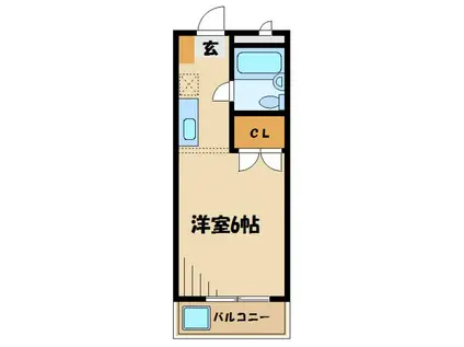 グランドール・稲城A(1K/3階)の間取り写真