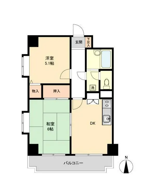 デイム橋本 6階階 間取り