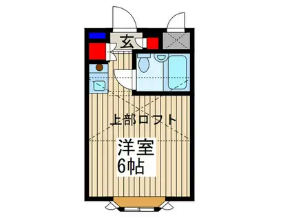 ベルシティ川口(ワンルーム/2階)の間取り写真