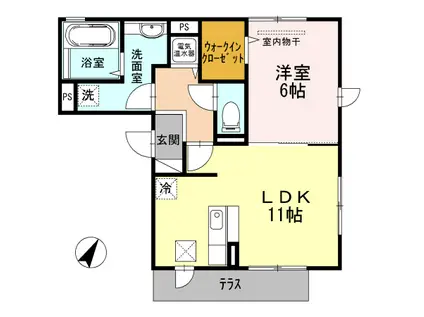 アヴニールマーガレット(1LDK/1階)の間取り写真