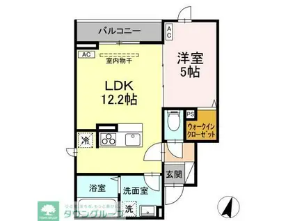D-ROOM松木(1LDK/3階)の間取り写真