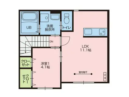 LANCHEIV(1LDK/2階)の間取り写真