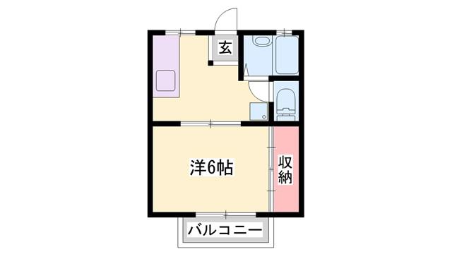 ハイツタイヨウ(1K/2階)の間取り写真