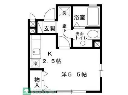 ラ・セゾン 壱番館(ワンルーム/2階)の間取り写真