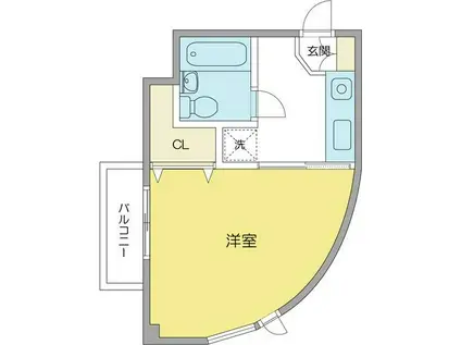 CHERE(1K/3階)の間取り写真