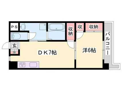 コーポラス神子岡(1DK/3階)の間取り写真