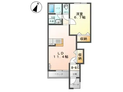 アイリスコート(1LDK/1階)の間取り写真
