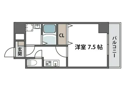 CANAL天満橋(1K/8階)の間取り写真