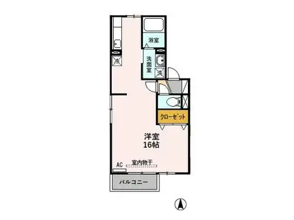 GIRASOLE・K(ワンルーム/2階)の間取り写真