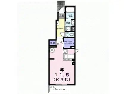 メゾン プラティークA(ワンルーム/1階)の間取り写真