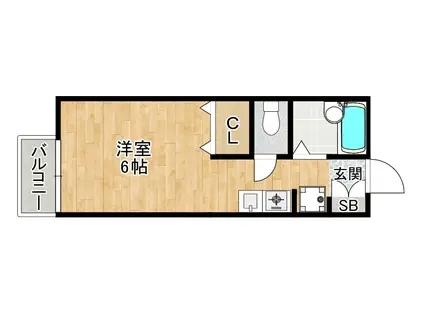 アルフレックス箕面(1K/2階)の間取り写真