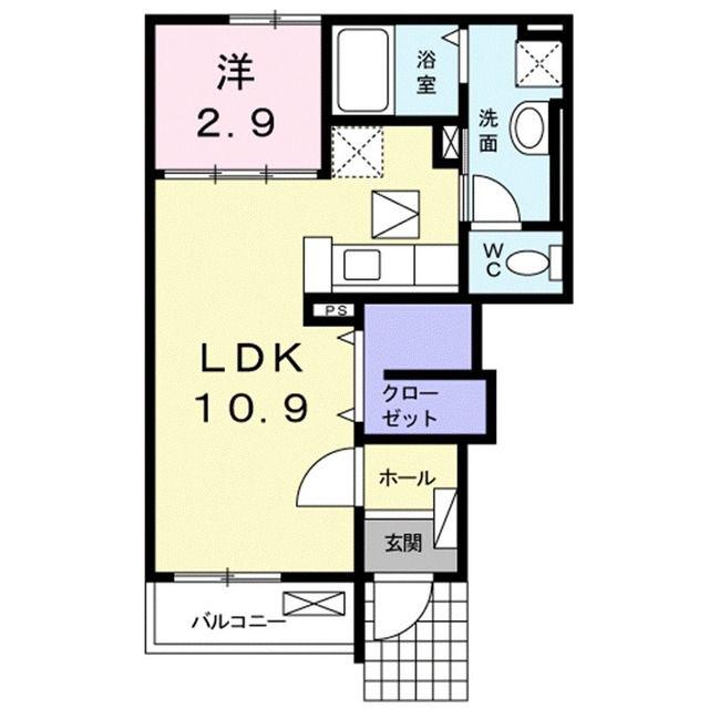 エクセレント ユリ(1LDK/1階)の間取り写真