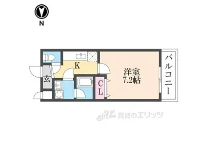 アルベージュ八戸ノ里Ⅱ番館(1K/1階)の間取り写真