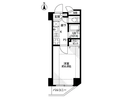 プレールドゥーク豊島園(1K/6階)の間取り写真
