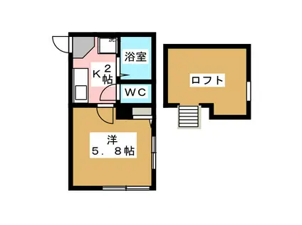 エクセル東林間(1K/1階)の間取り写真