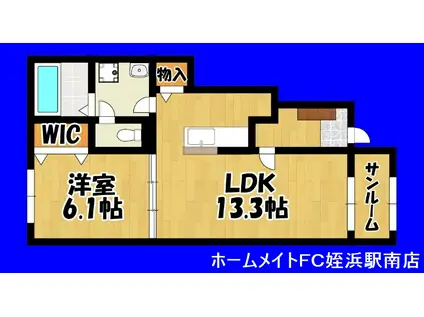 アーベイン西町(1LDK/1階)の間取り写真