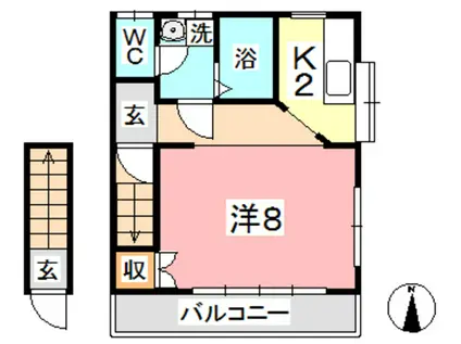 京屋コーポ(1K/2階)の間取り写真