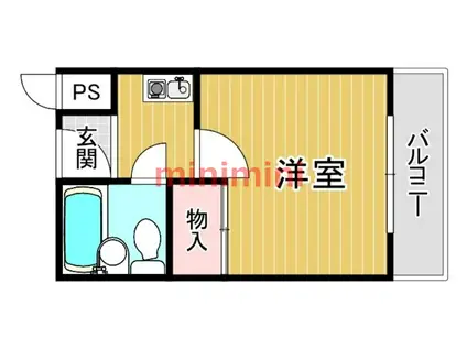 松下マンション(1K/2階)の間取り写真