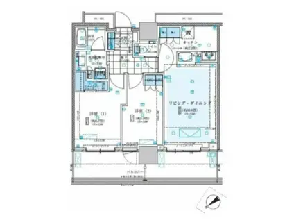 クラッシィタワー東中野(2LDK/24階)の間取り写真