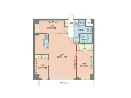 プレジオ西宮北口(3LDK/6階)の間取り写真