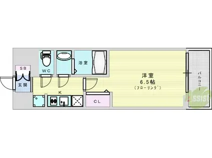 ファステートOSAKAシティゲート(1K/4階)の間取り写真