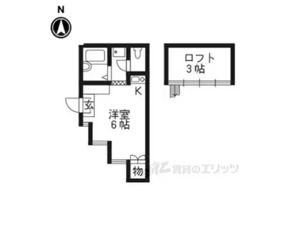 サウスコート(1K/1階)の間取り写真